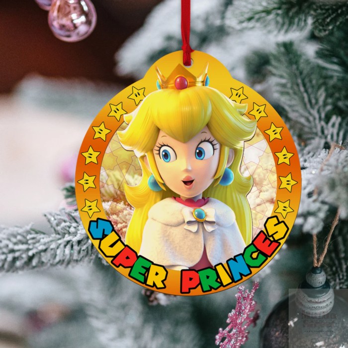 Princess peach christmas ornament